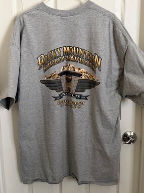 Harley-Davidson Gray Rocky Mountain Graphic Pocket Tee